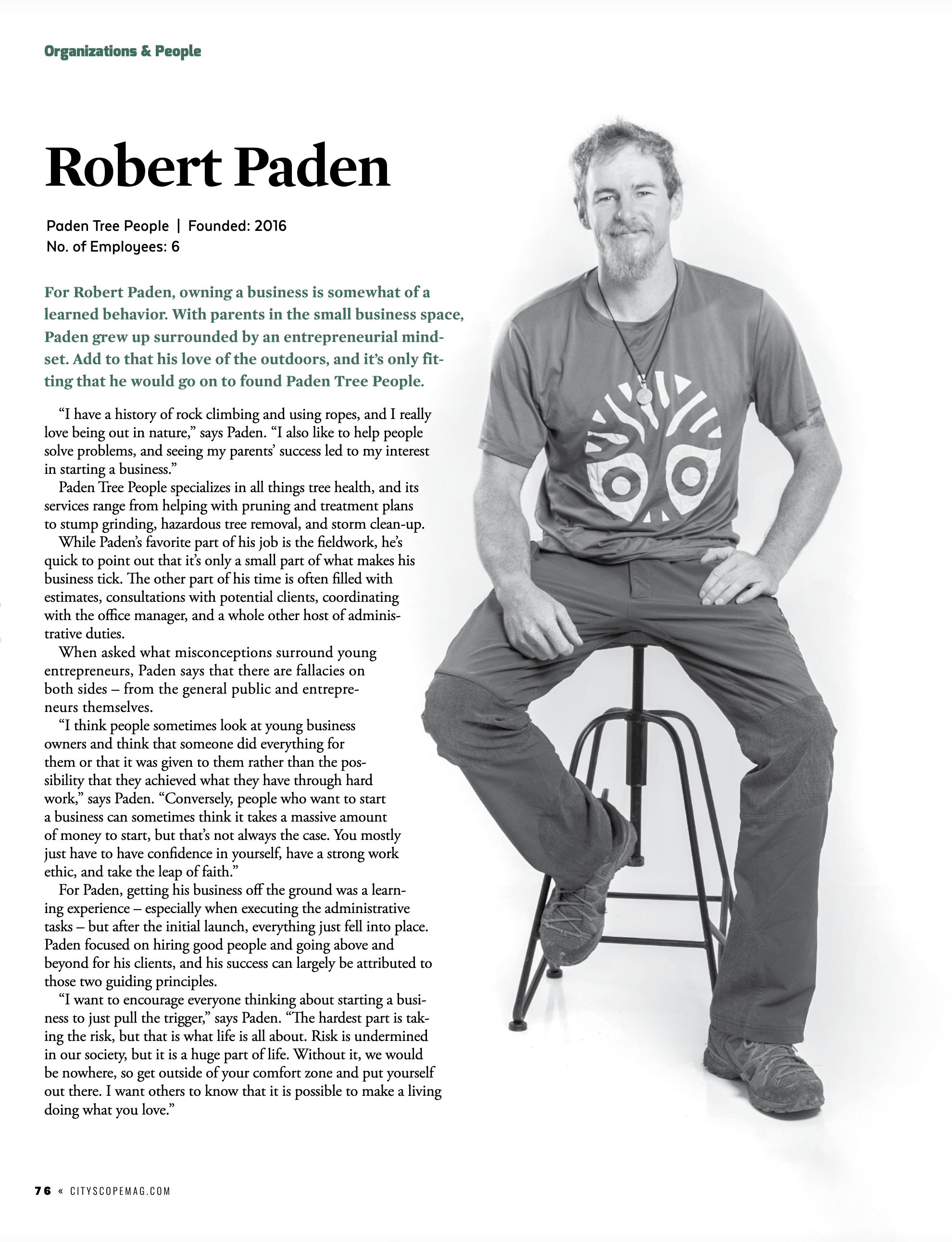 Robert Paden Featured in Cityscope Magazine